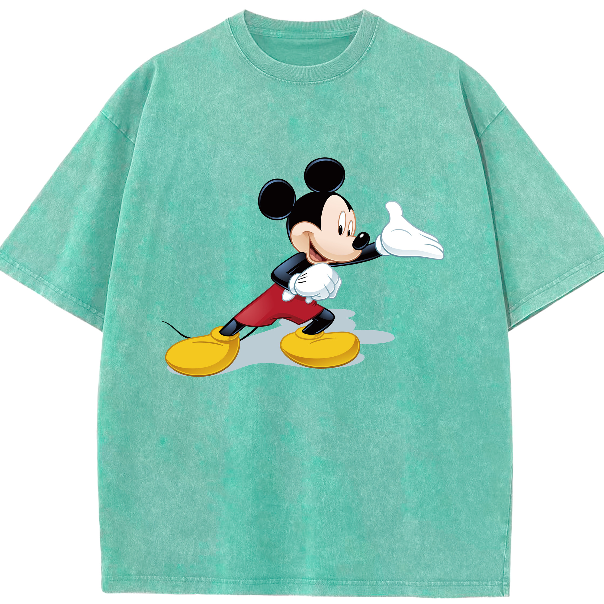 （画像用） ミッキーマウス Mickey Mouse 綿100% ヴィンテージ風 半袖Tシャツ（フロントプリント）